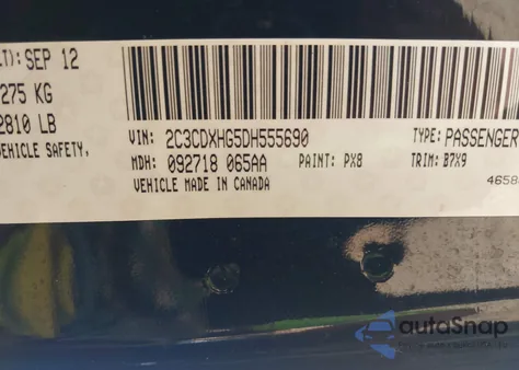 2013 Dodge Charger Sxt z USA, uszkodzony, nr VIN 2C3CDXHG5DH555690